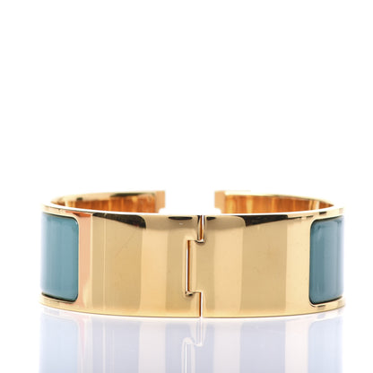 Hermes Enamel Wide Clic Clac H Bracelet PM Vert Bleuete 2 of 5