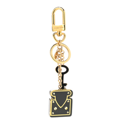 Louis Vuitton Acetate Lock Bag Charm Key Holder Gold Black 1 of 6