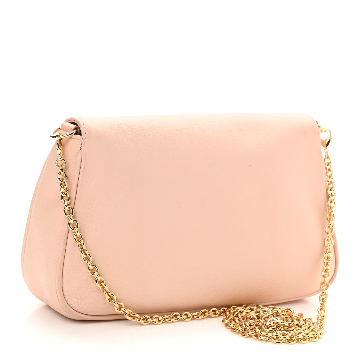 Fendi Vitello Flamingo Enamel Fendista Pouchette Crossbody Rosa Plaster 2 of 10