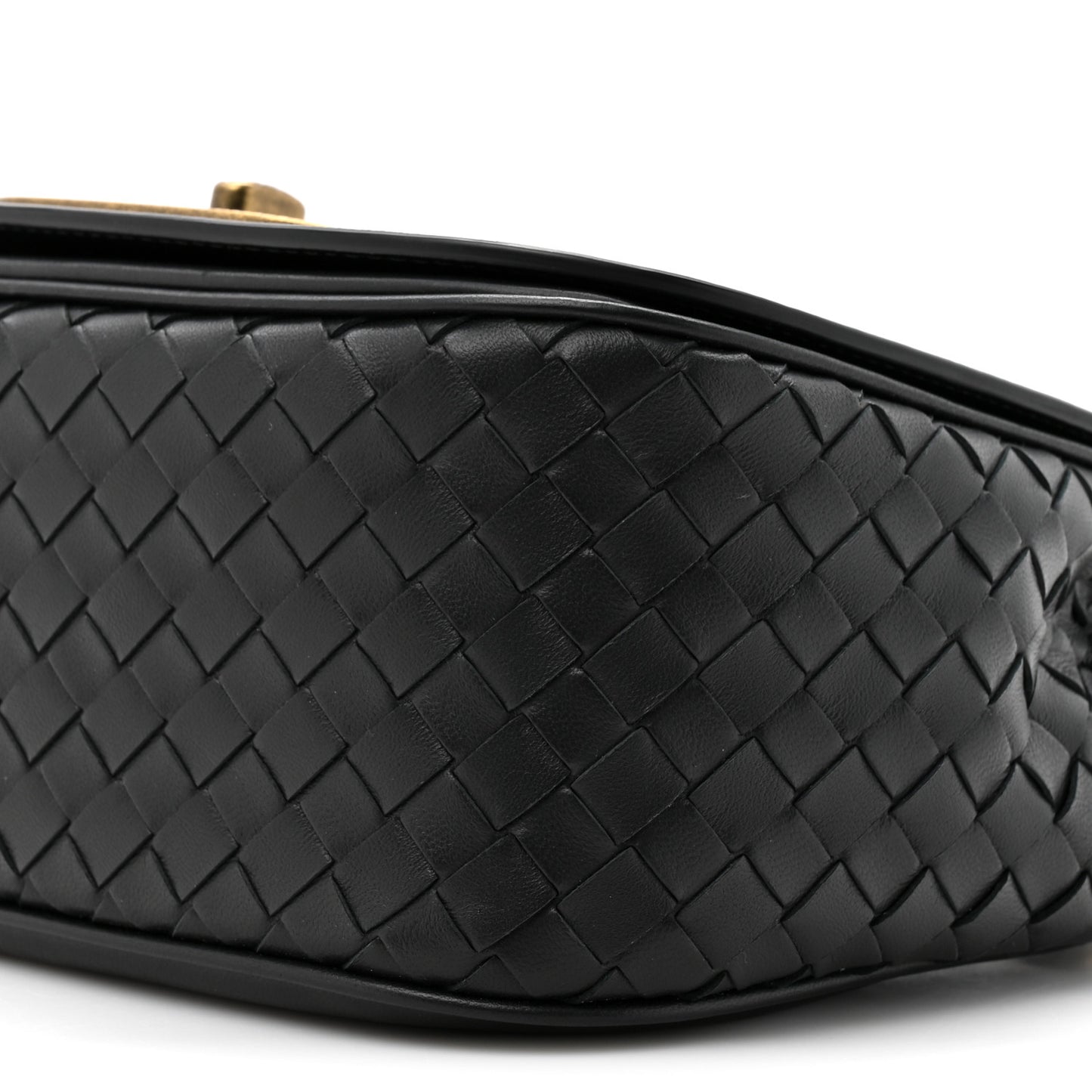 Nappa Intrecciato BV Luna Shoulder Bag Black