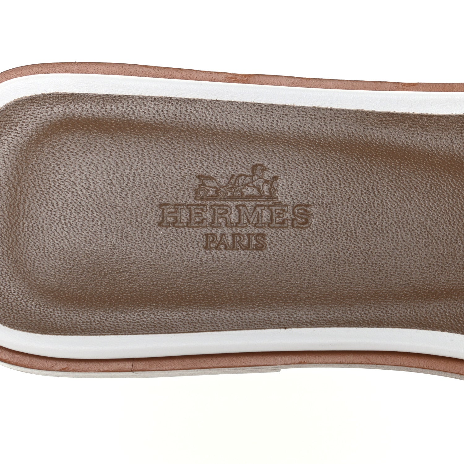 Hermes Box Calfskin Oran Sandals 38 White 7 of 9