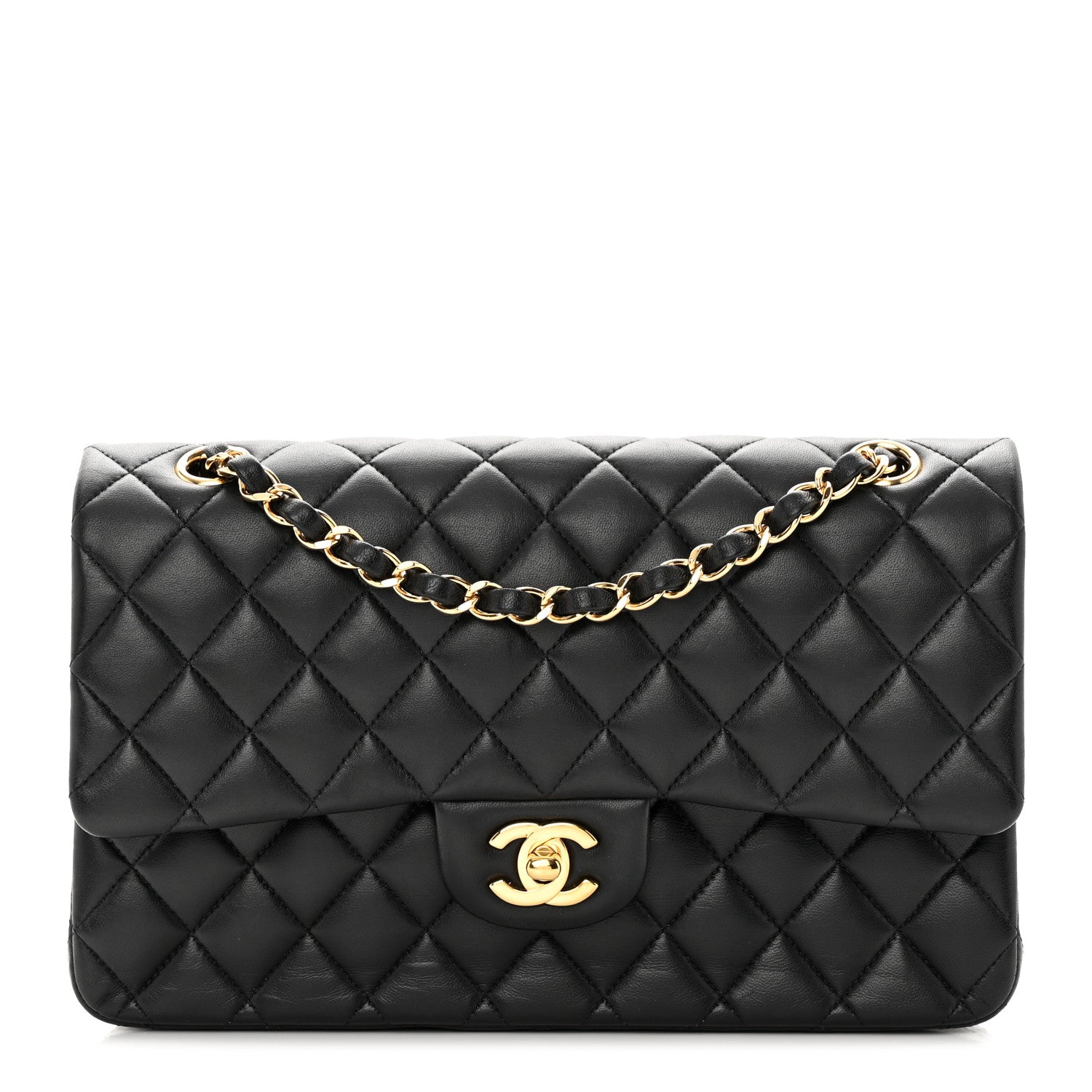 Chanel Lambskin Quilted Medium Double Flap Black 1 of 16