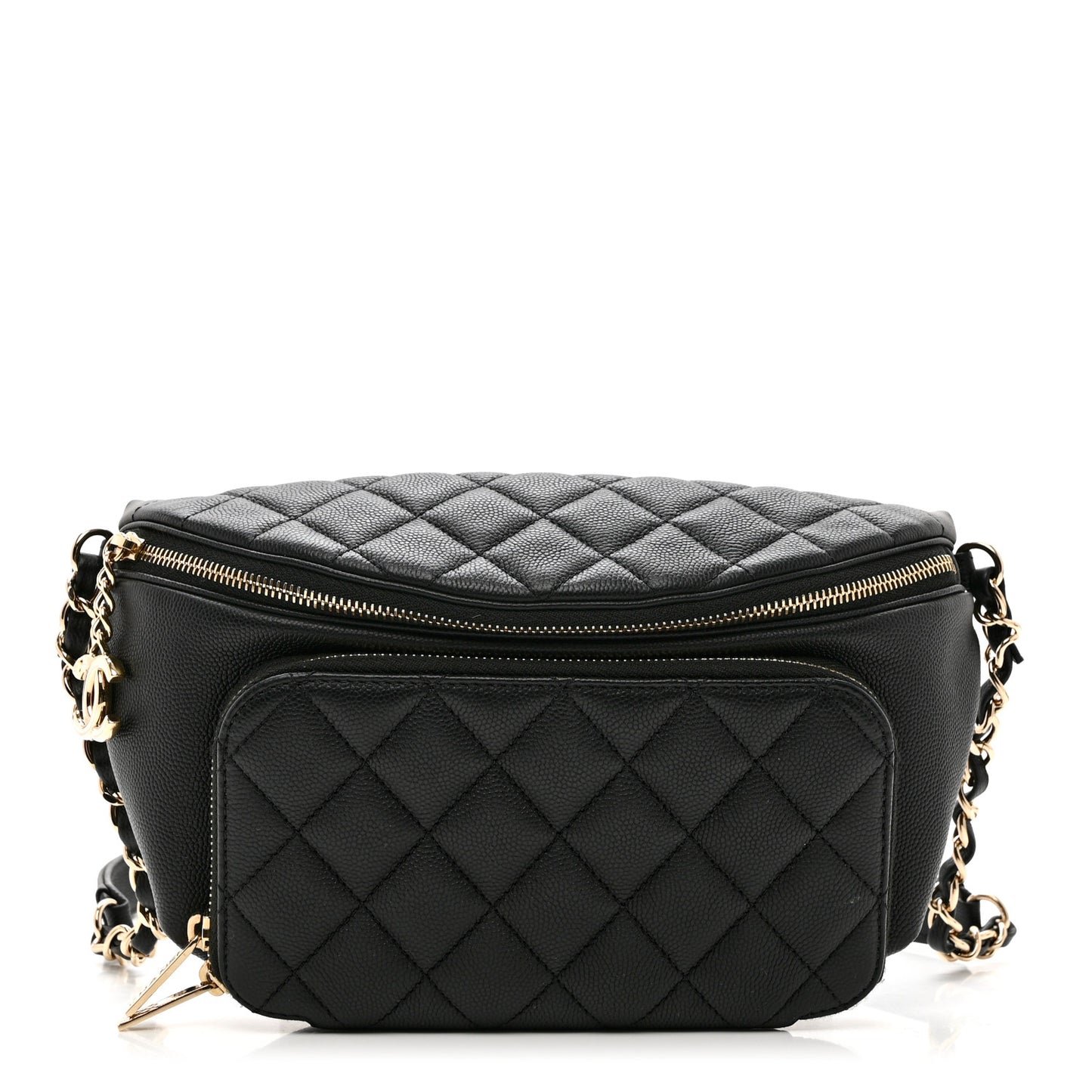Caviar Quilted Business Affinity Waist Belt Bag Black