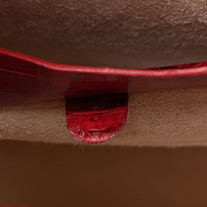 Nancy Gonzalez Crocodile Foldover Clutch Red 7 of 7