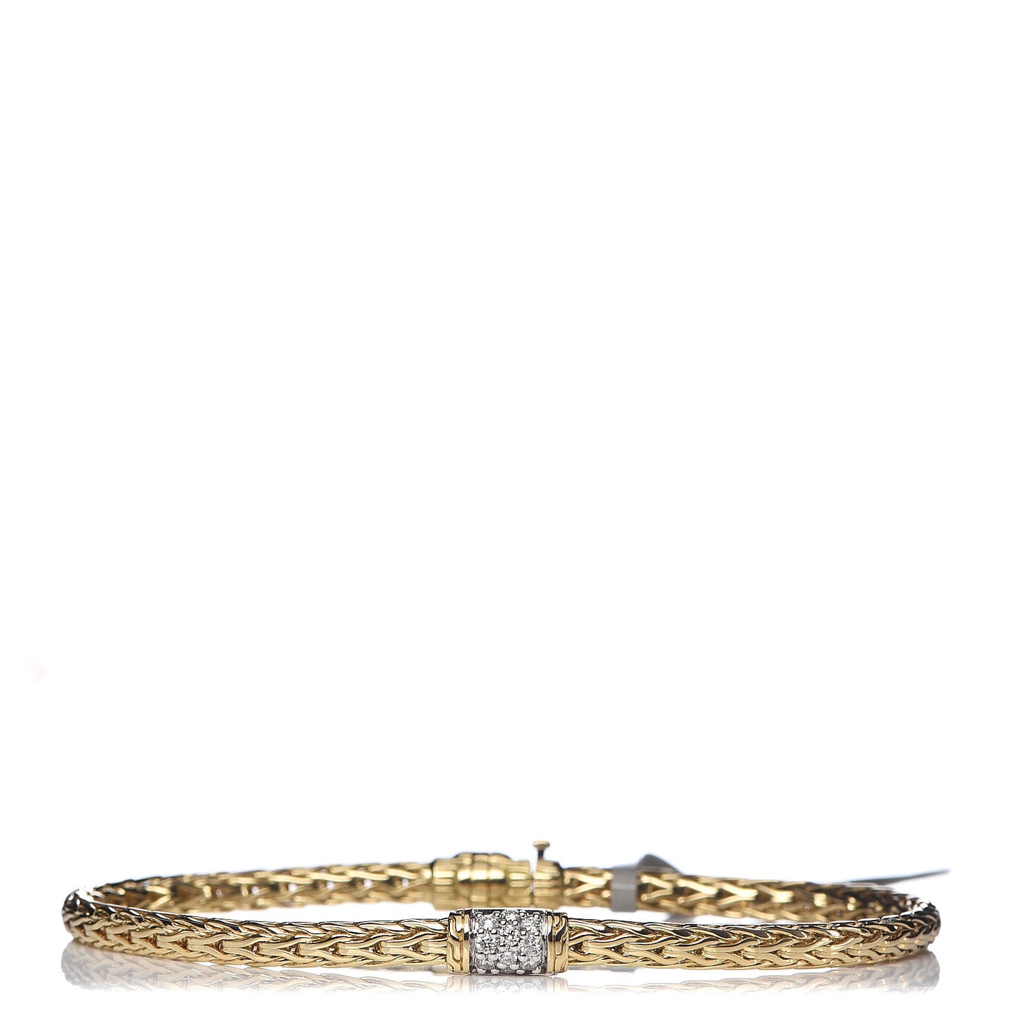 18K Yellow Gold Diamond 3.5mm Classic Chain Bracelet