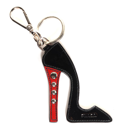 Prada Saffiano Stiletto High Heel Keychain Charm Nero Black 1 of 4