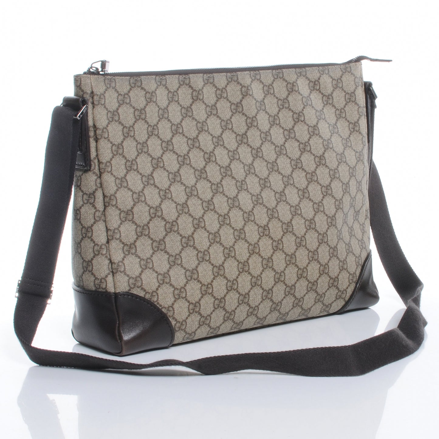 Denim Monogram Flat Messenger Bag Black