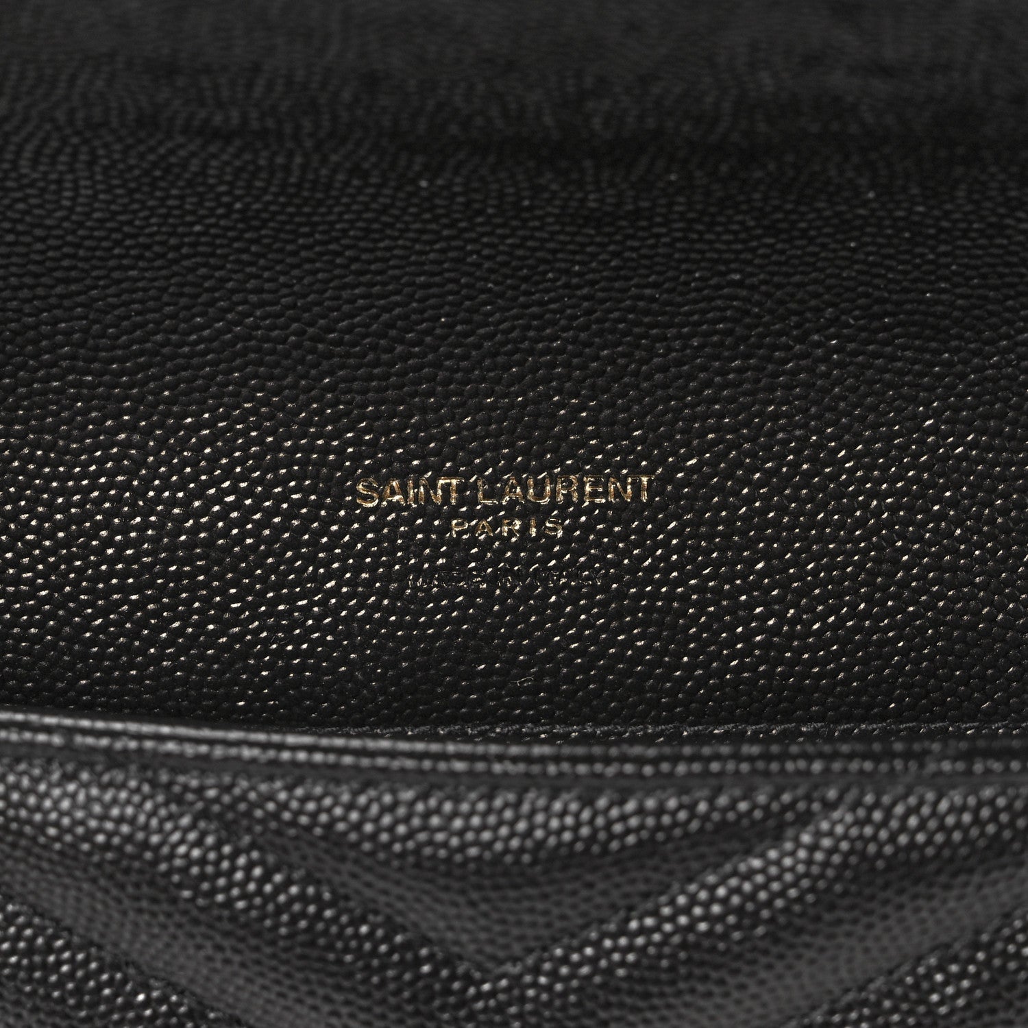 Saint Laurent Grain De Poudre Matelasse Chevron Monogram Envelope Clutch Black 8 of 11