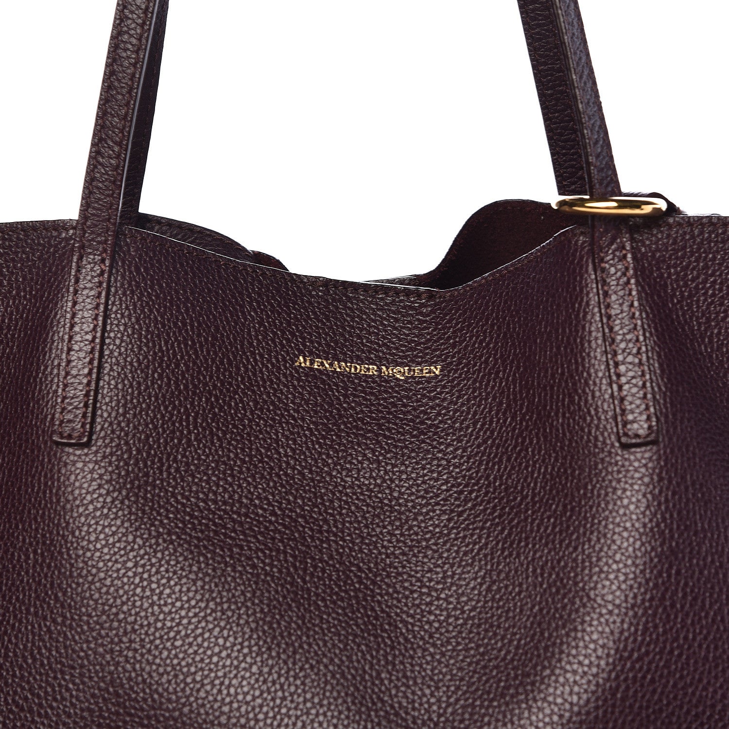 Alexander McQueen Grained Calfskin Skull Open Shopper Tote Dark Purple 13 of 13