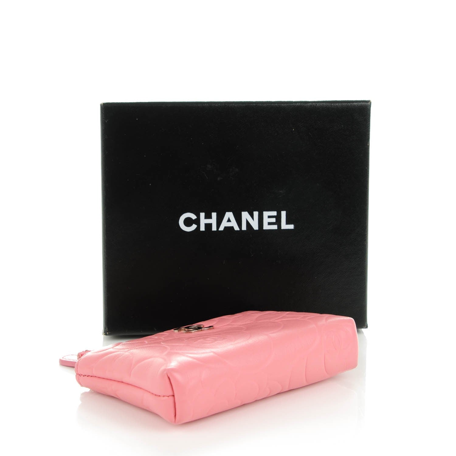 Chanel Lambskin Camellia Embossed Key Holder Case Pink 4 of 7