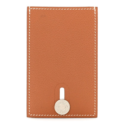 Hermes Epsom Diabolo Card Holder Case Gold 1 of 7