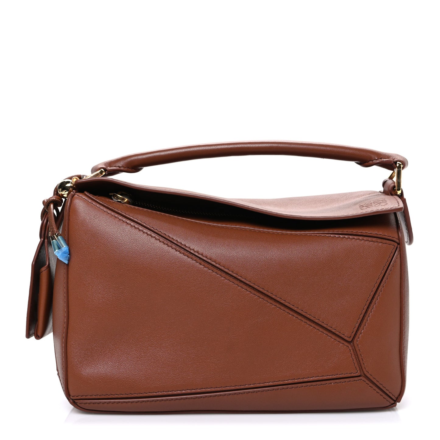 Nappa Lambskin Small Featherlight Puzzle Bag Pecan
