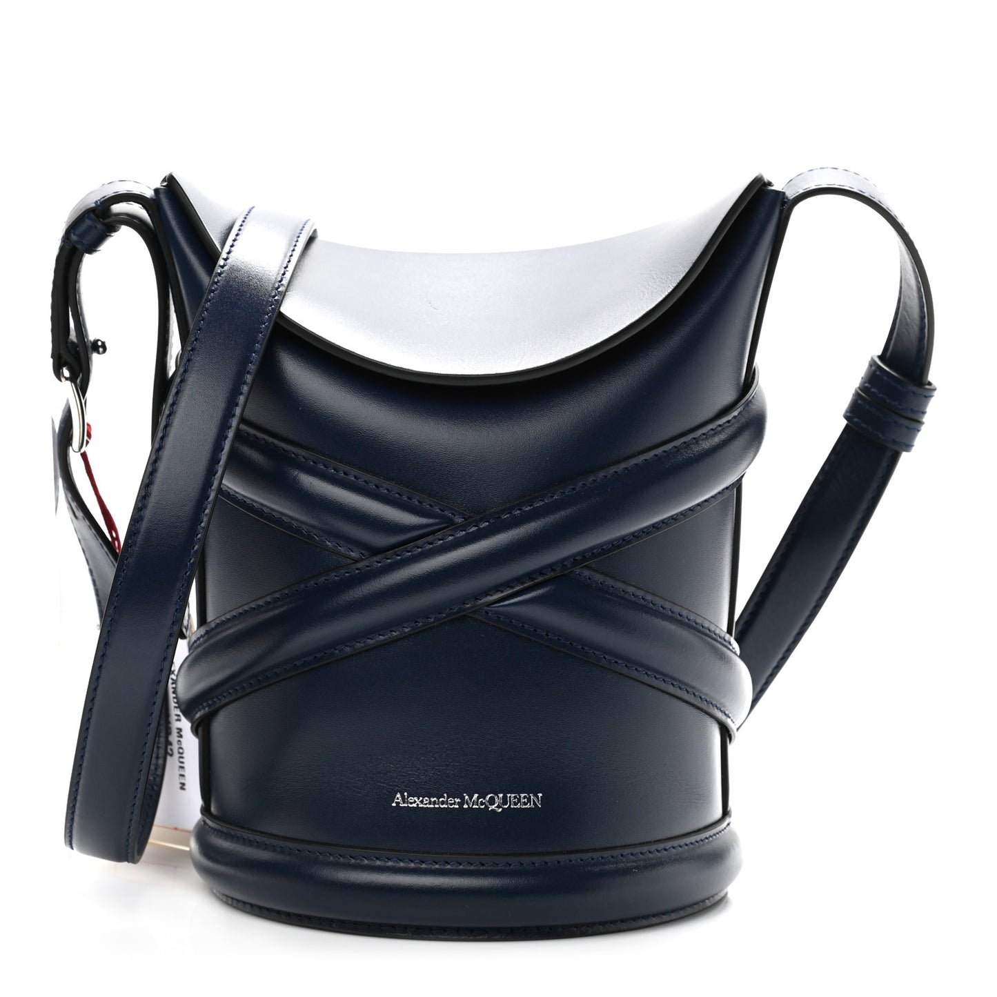Calfskin The Curve Small Shoulder Bag Navy