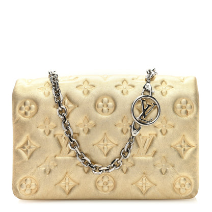 Louis Vuitton Metallic Lambskin Embossed Monogram Pochette Coussin Gold 1 of 10