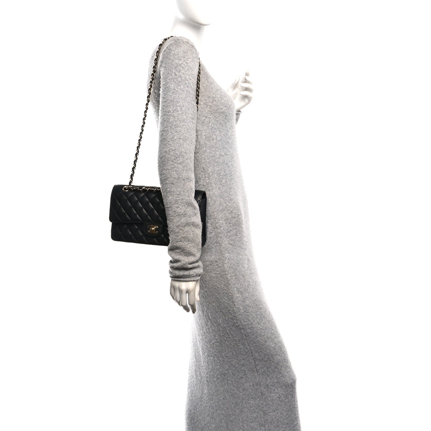 Chanel Caviar Quilted Medium Double Flap Black 2 of 12