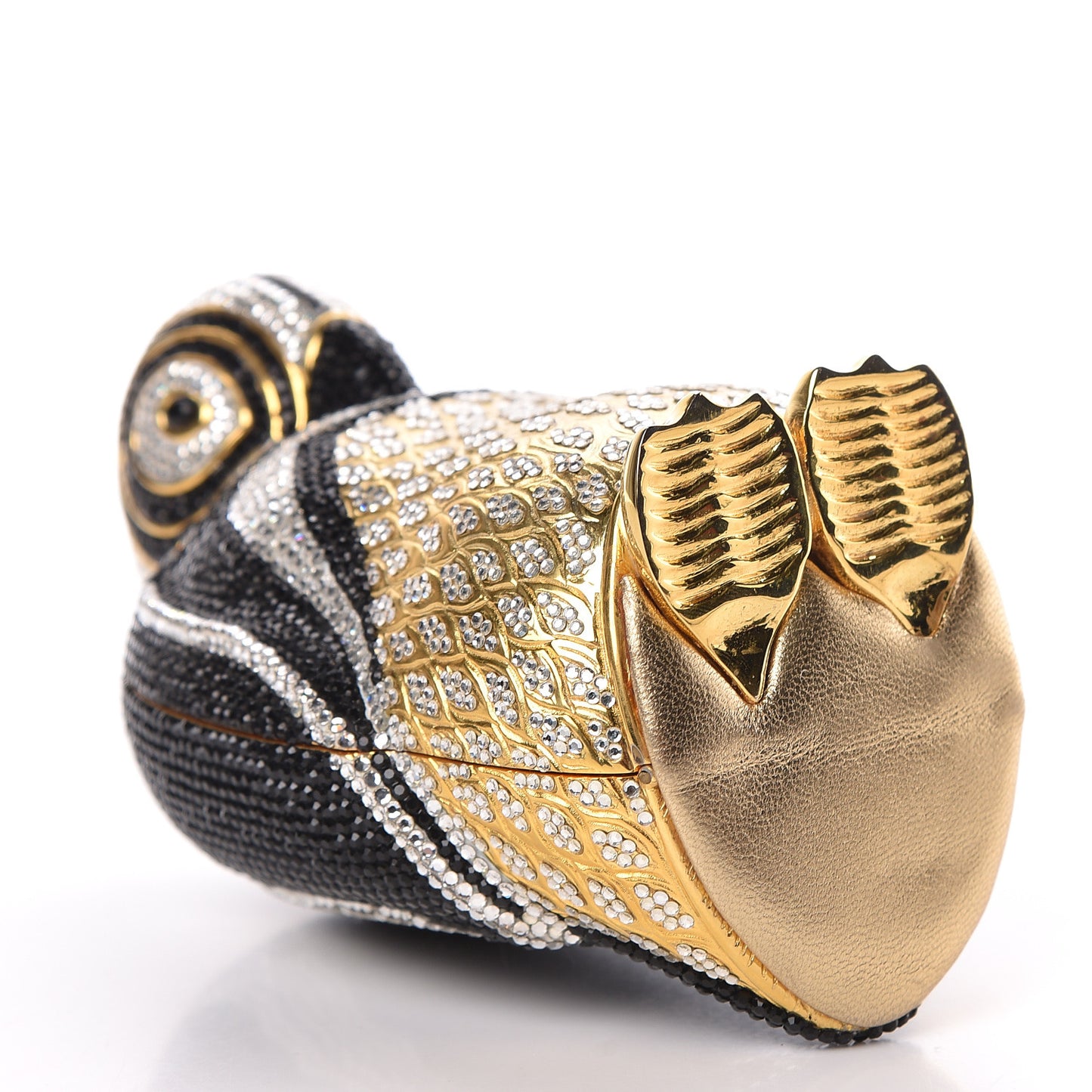 Crystal Penguin Minaudiere Clutch Black