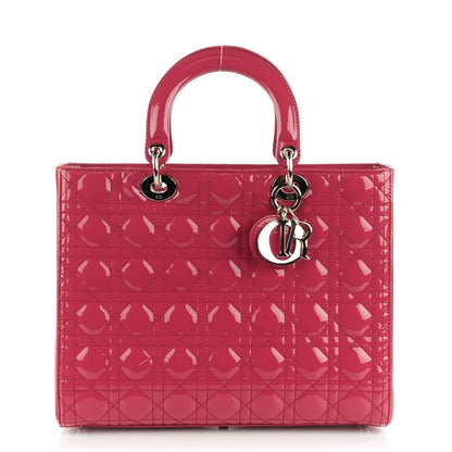 Christian Dior Patent Cannage Large Lady Dior Fuchsia 1 of 9