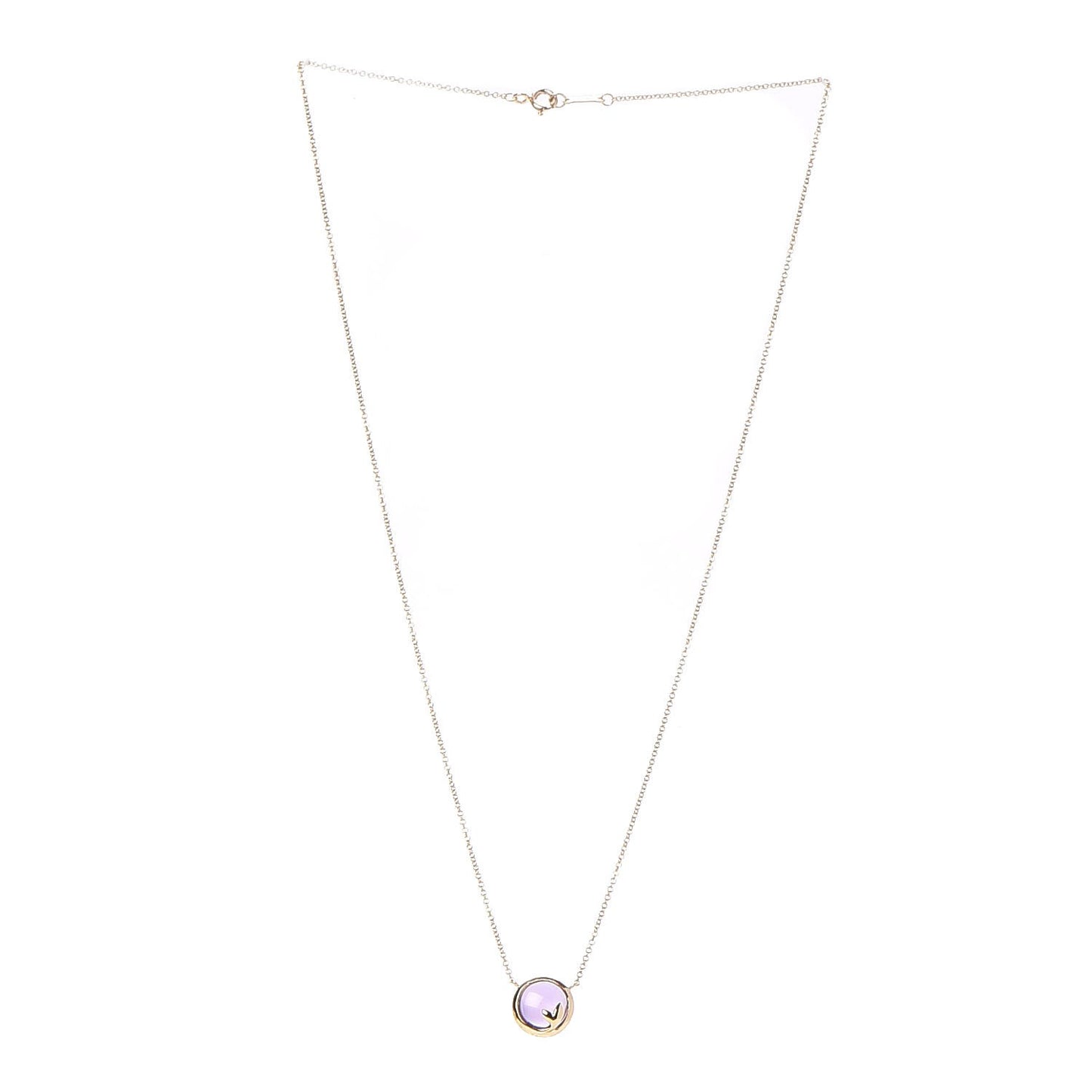 18K Yellow Gold Amethyst Paloma Picasso Olive Leaf Pendant Necklace