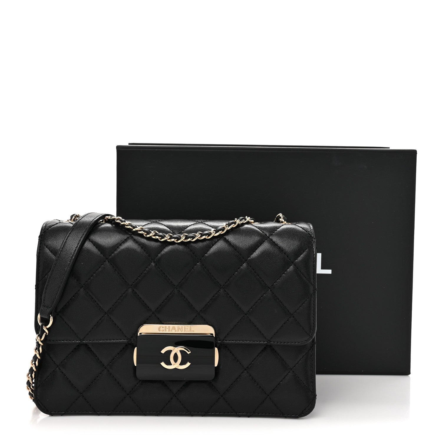 Chanel Sheepskin Quilted Beauty Lock Flap Black 19 of 19