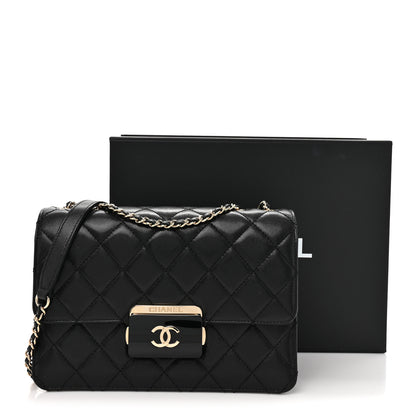 Chanel Sheepskin Quilted Beauty Lock Flap Black 19 of 19
