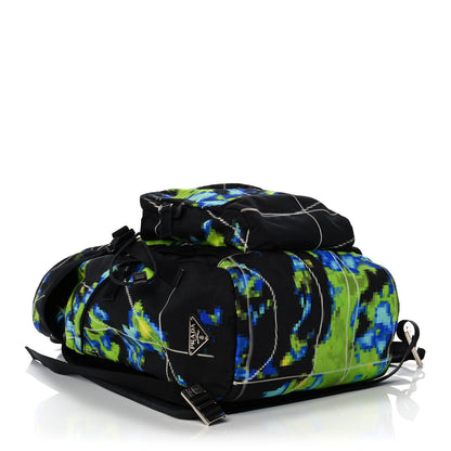 Prada Tessuto Nylon Radar Print Medium Double Buckle Backpack Multicolor 4 of 13