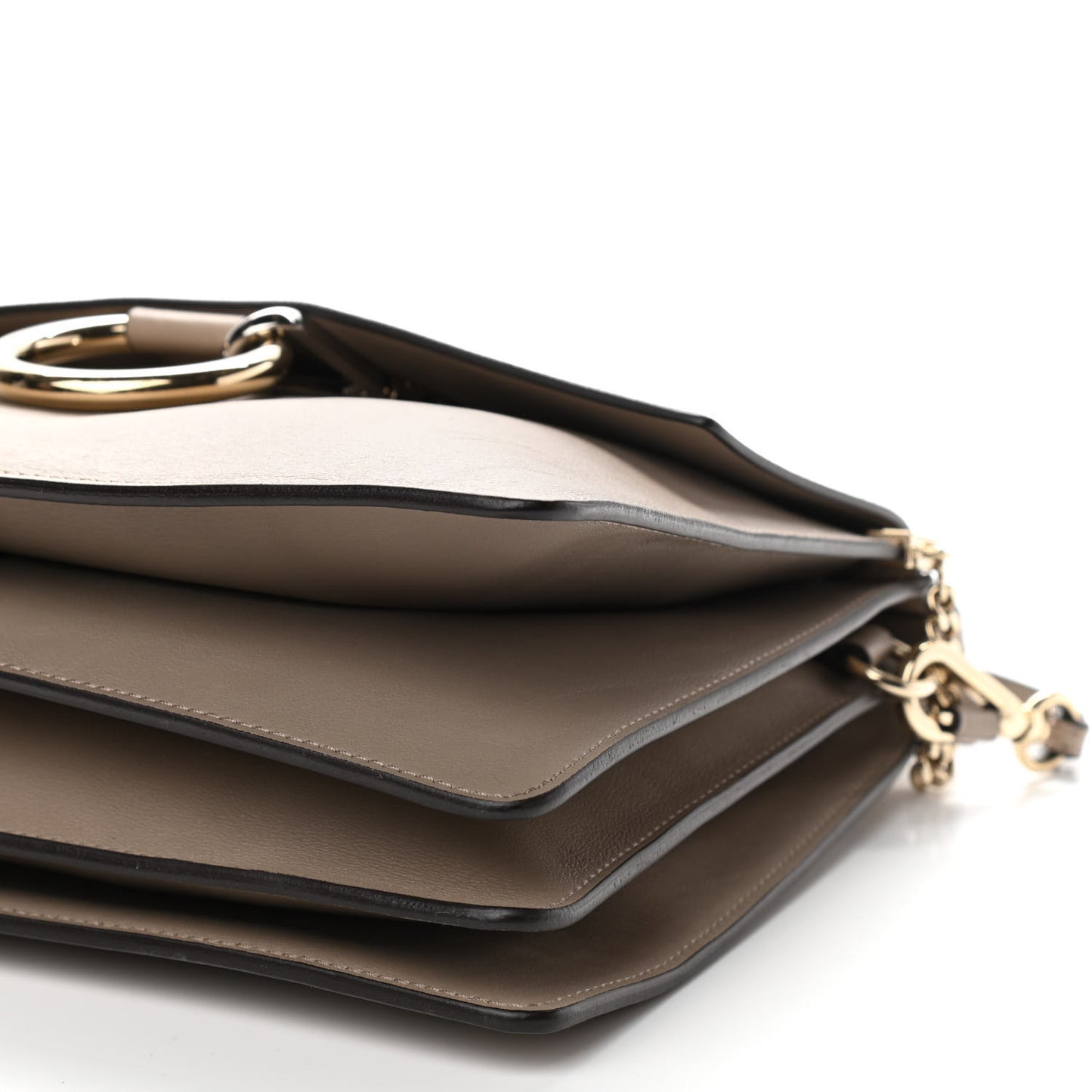 Calfskin Suede Medium Faye Shoulder Bag Motty Grey