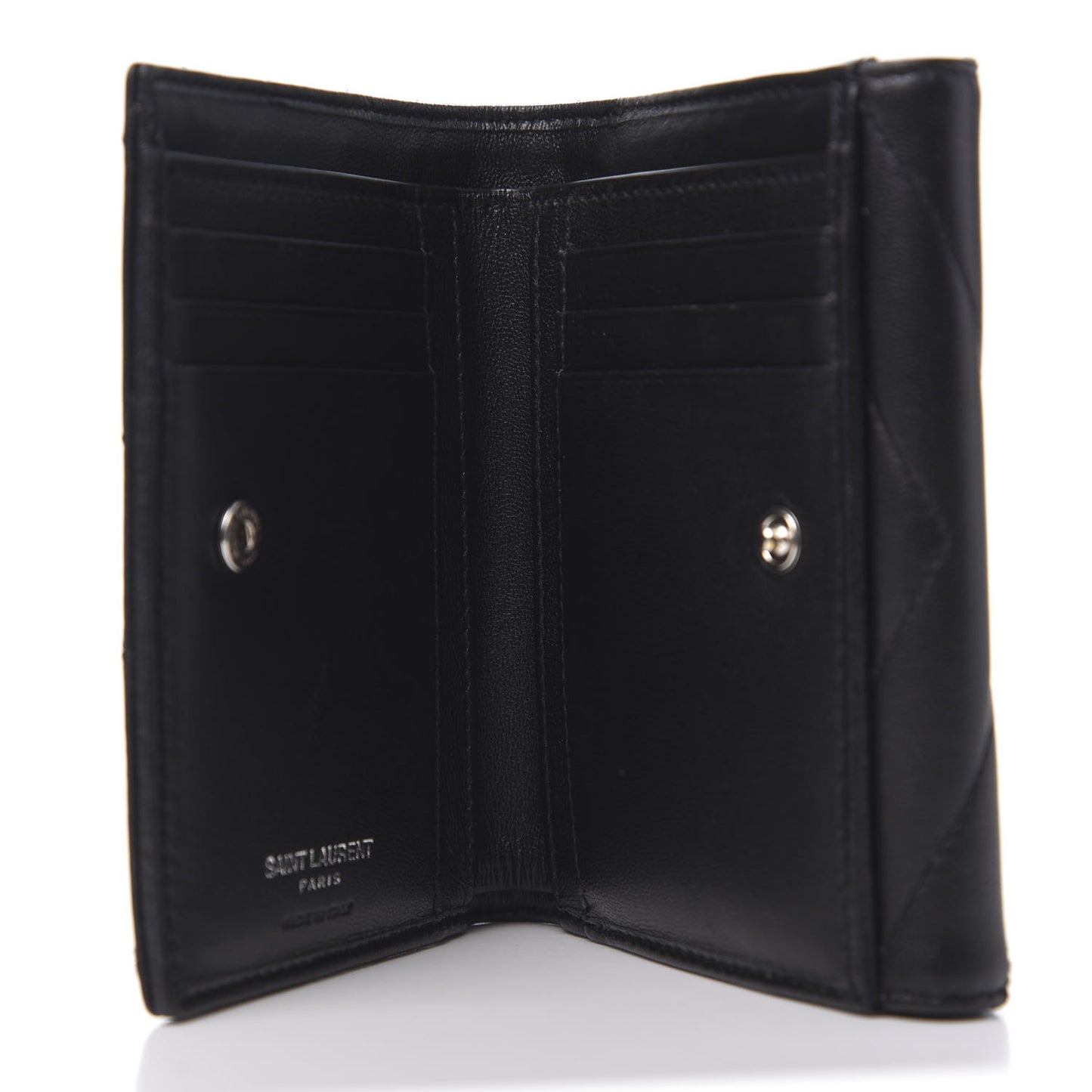 Lambskin Y Quilted Monogram Compact Loulou Wallet Black