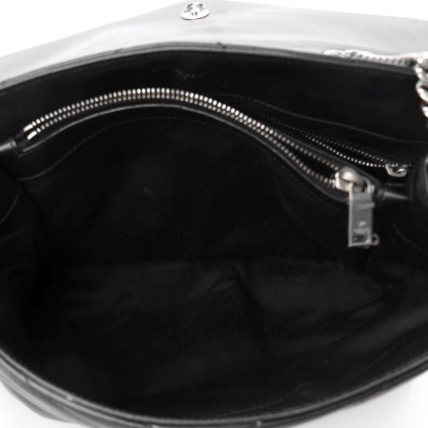 Calfskin Y Quilted Monogram Medium Loulou Chain Satchel Black
