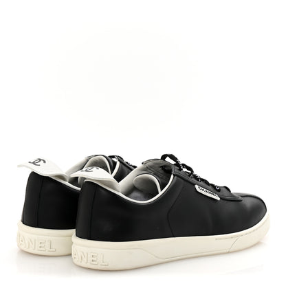 Chanel Calfskin CC Womens Sneakers 38 Black 5 of 10