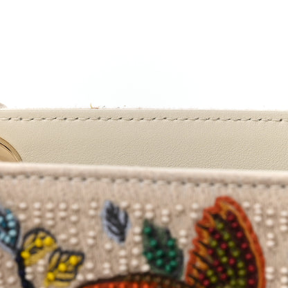 Christian Dior Calfskin Embroidered Medium Lady Dior White Multicolor 7 of 9