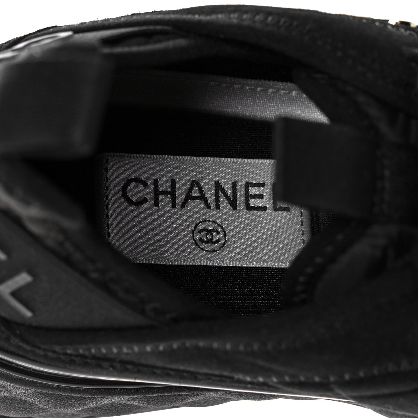Suede Calfskin Mixed Fibers CC Sneakers 38 Black