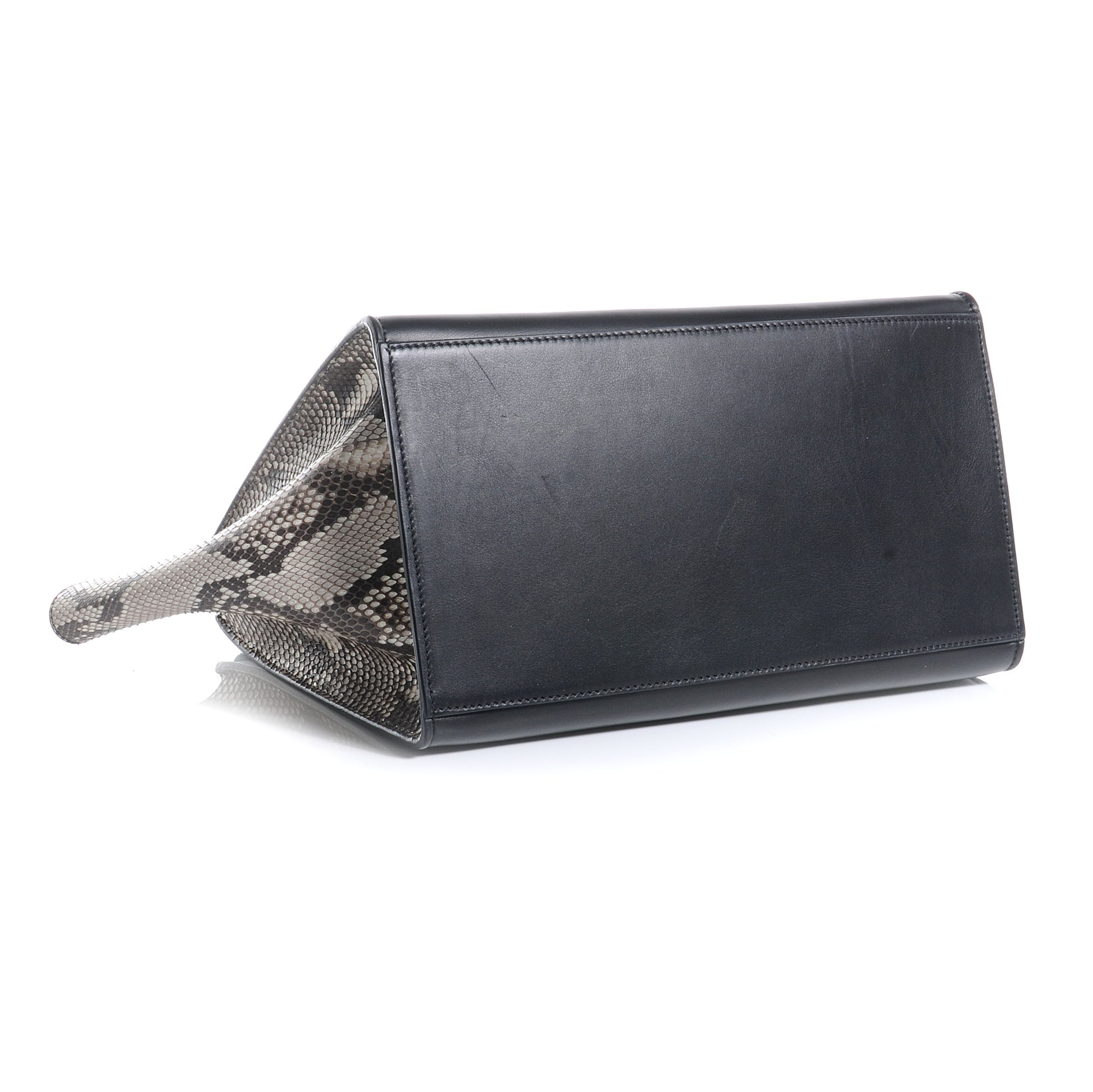 Celine Python and Calfskin Small Trapeze Emerald Natural 4 of 7