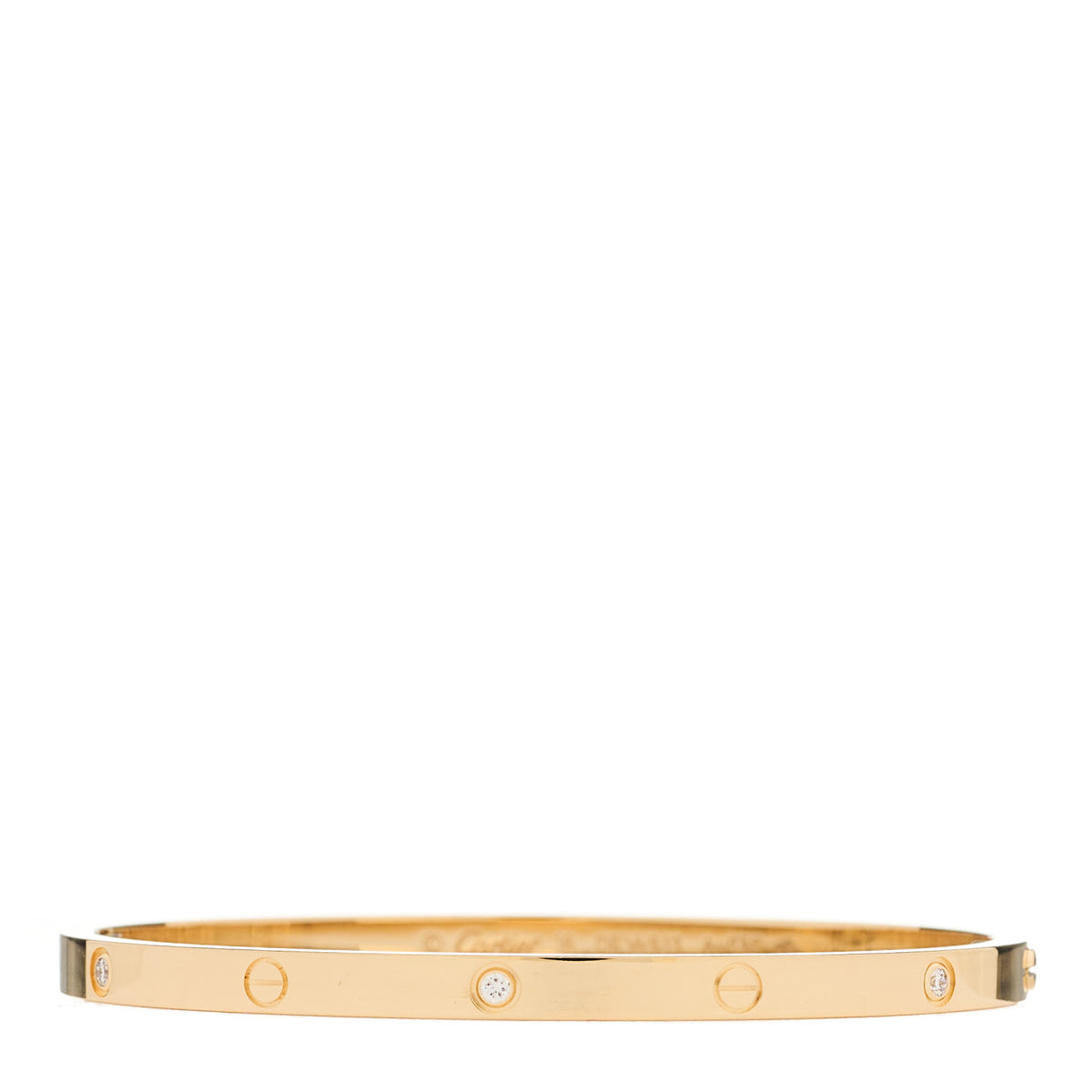 18K Yellow Gold 6 Diamond Small LOVE Bracelet 16