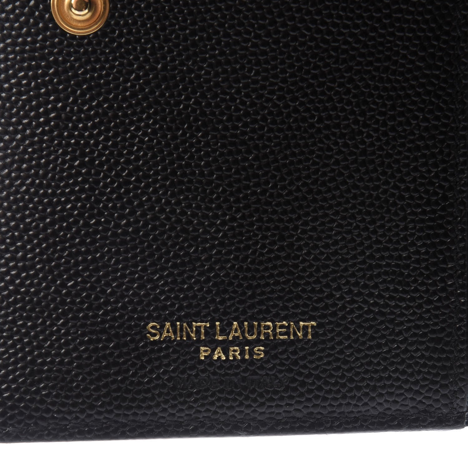 Saint Laurent Grain De Poudre Matelasse Chevron Monogram Zipped Two-Part Wallet Black 6 of 8