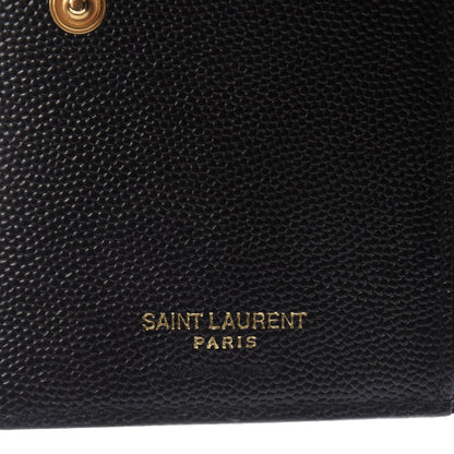 Saint Laurent Grain De Poudre Matelasse Chevron Monogram Zipped Two-Part Wallet Black 6 of 8