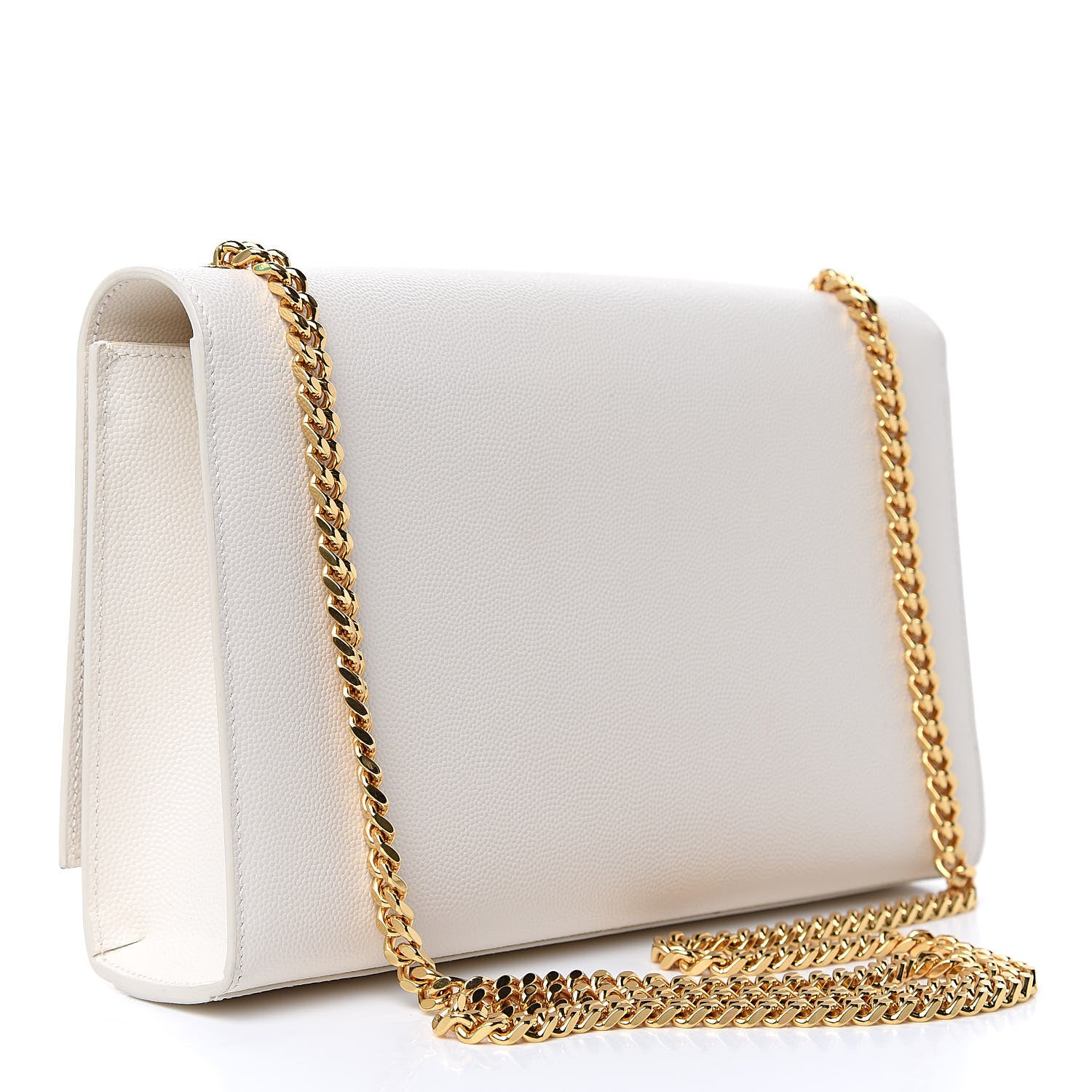 Saint Laurent Grain De Poudre Medium Classic Monogram Kate Satchel Porcellana 3 of 12