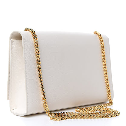 Saint Laurent Grain De Poudre Medium Classic Monogram Kate Satchel Porcellana 3 of 12