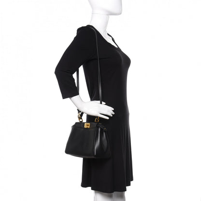 Fendi Nappa Mini Peekaboo Iconic Satchel Black 2 of 9