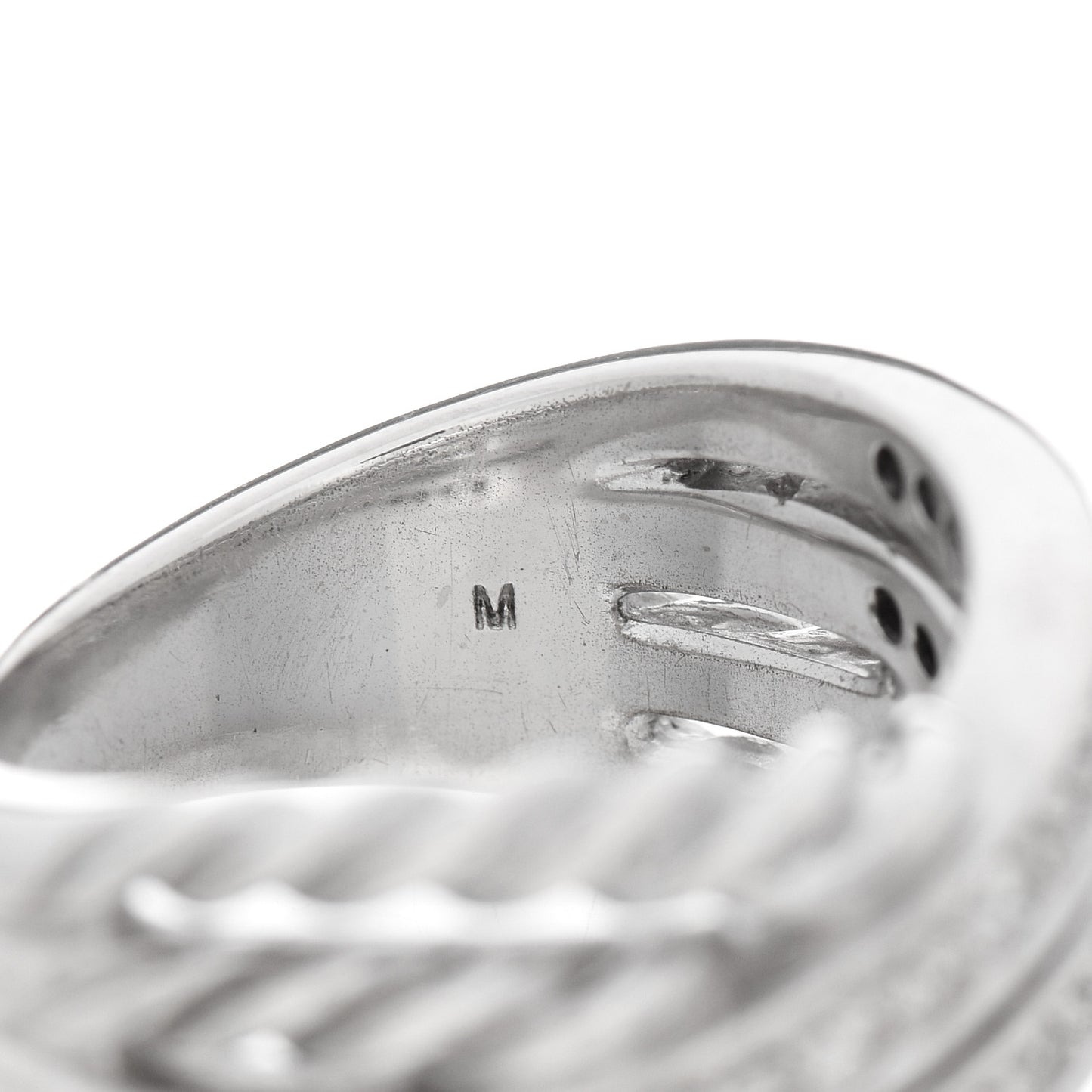 Sterling Silver Diamond 11mm Crossover Ring 54 7