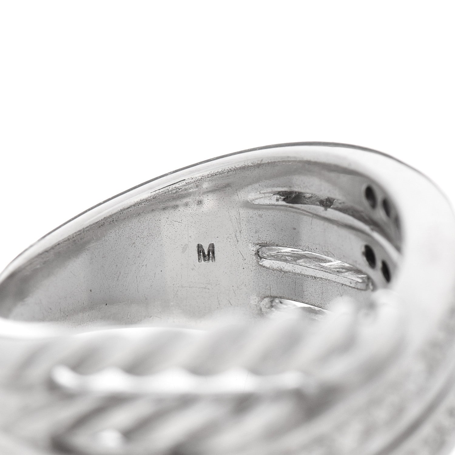 David Yurman Sterling Silver Diamond 11mm Crossover Ring 54 7 4 of 6