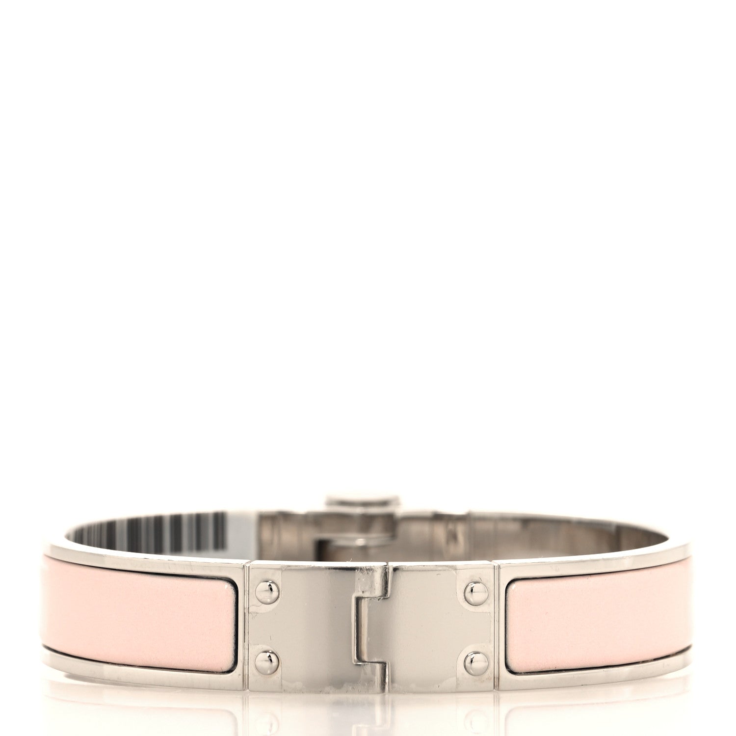 Hermes Enamel Charniere Uni Narrow Hinged Bracelet S Rose Candeur 3 of 5