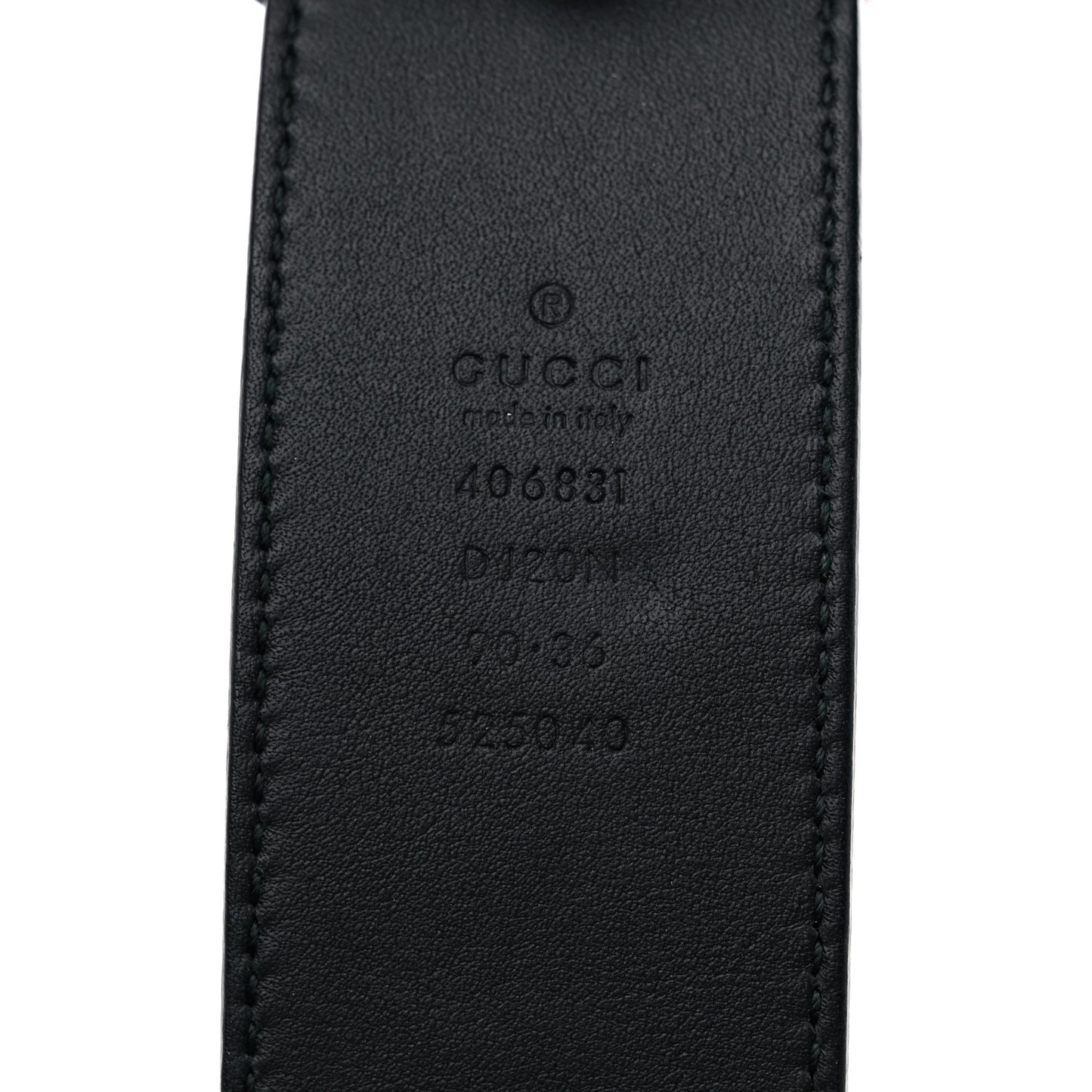 Textured Dollar Calfskin Nickel Double G 40mm Belt 90 36 Black
