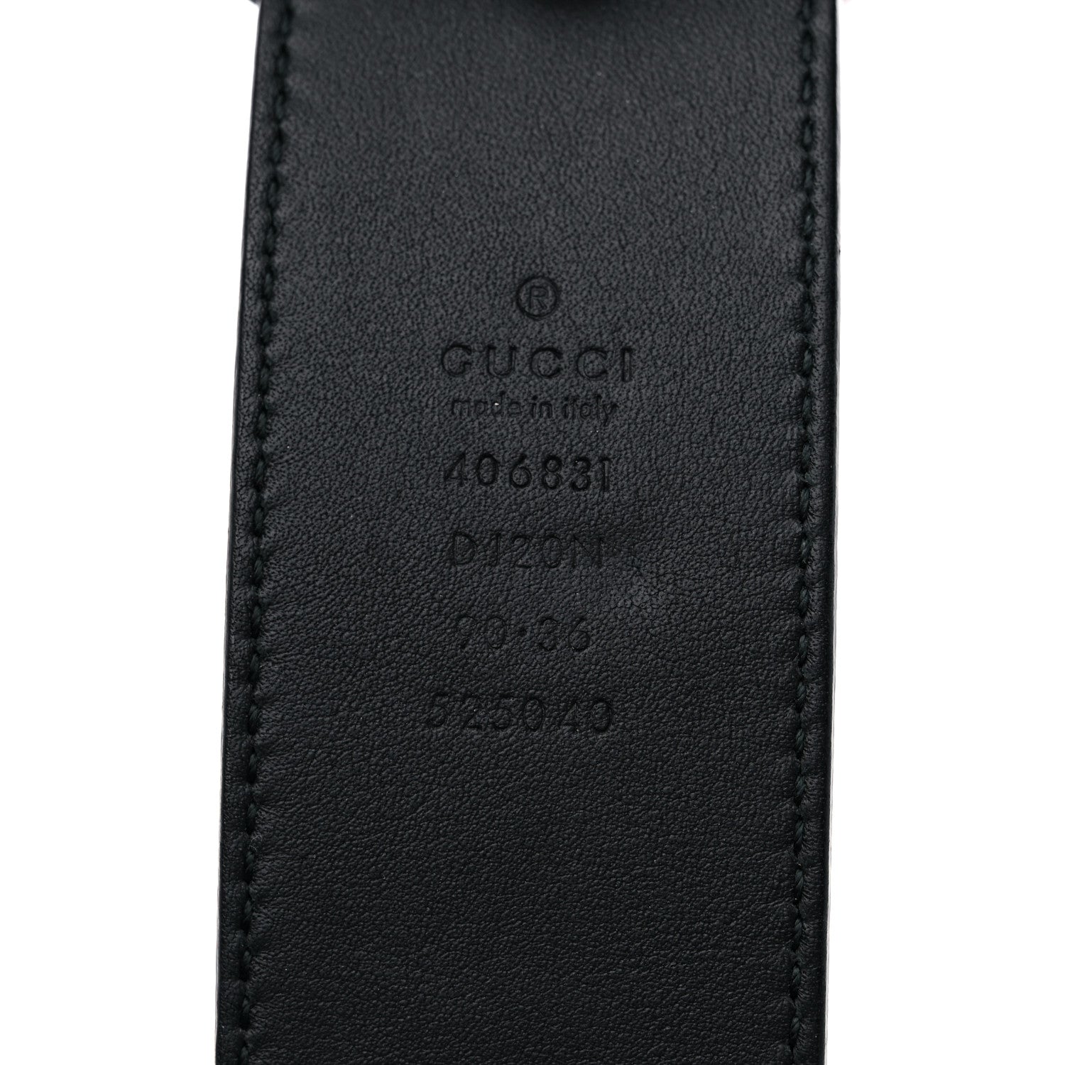 Gucci Textured Dollar Calfskin Nickel Double G 40mm Belt 90 36 Black 3 of 6
