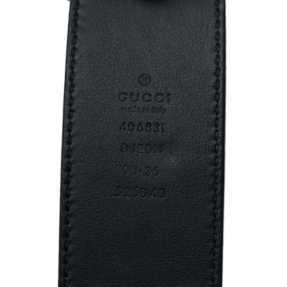 Gucci Textured Dollar Calfskin Nickel Double G 40mm Belt 90 36 Black 3 of 6