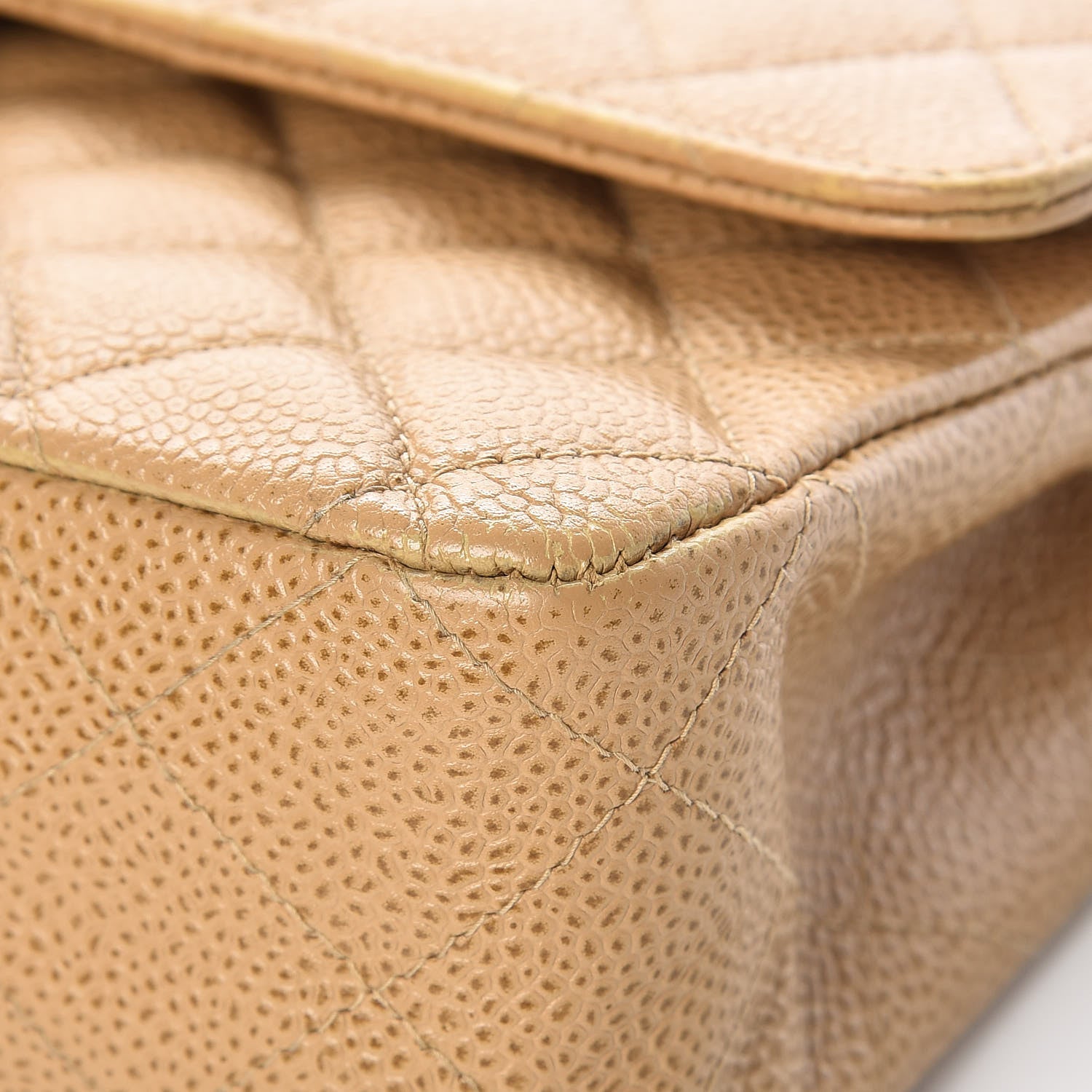 Chanel Caviar Quilted Medium Double Flap Beige 10 of 12