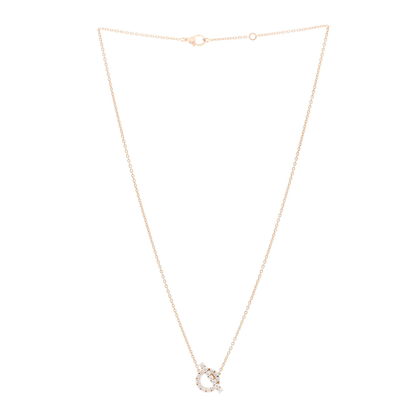 18K Rose Gold Diamond Finesse Pendant Necklace