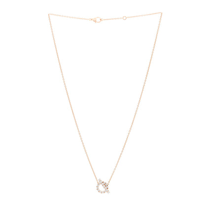 Hermes 18K Rose Gold Diamond Finesse Pendant Necklace 3 of 6
