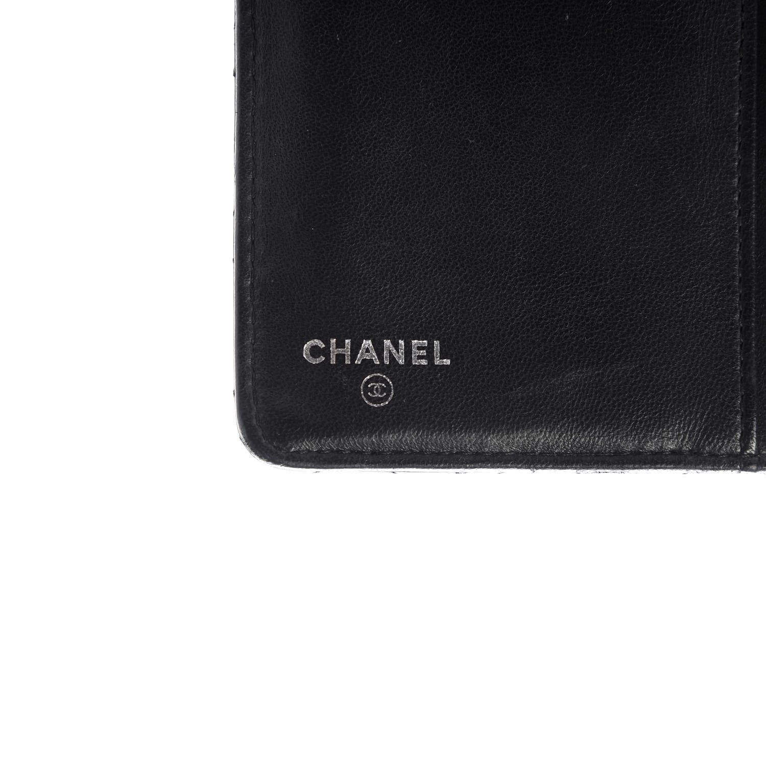 Chanel Lambskin Quilted Diamond CC Yen Wallet Black 10 of 11