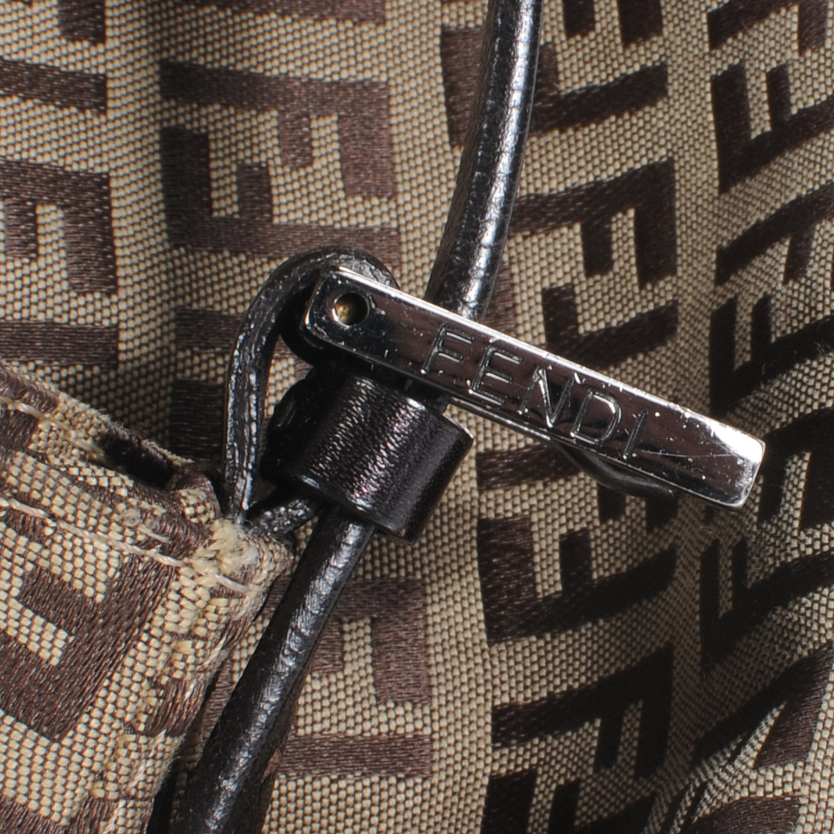 Fendi Zucchino Small Hobo Tobacco 7 of 10