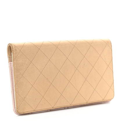 Chanel Metallic Calfskin Diamond Stitched Yen Wallet Gold 2 of 12